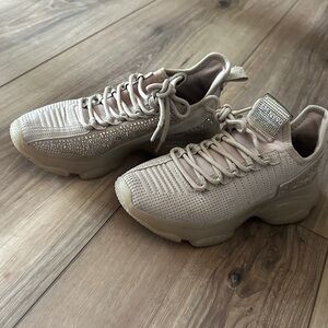 Beige Knit Sneakers